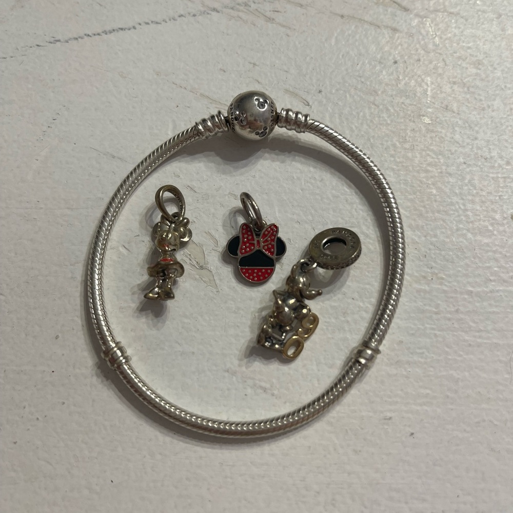 Pandora Silver Bracelet with Disney Charms